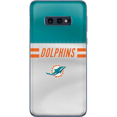 NFL Miami Dolphins White Striped Galaxy S10e Skin