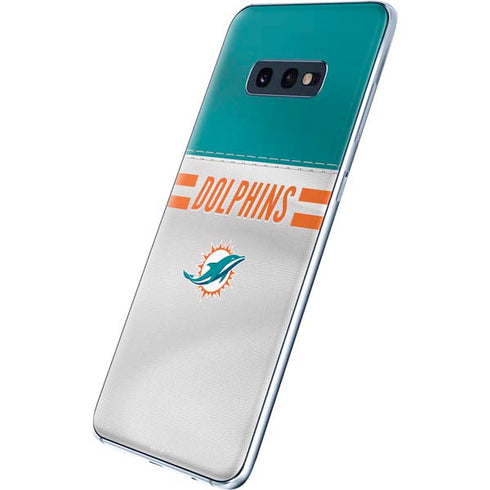 NFL Miami Dolphins White Striped Galaxy S10e Skin