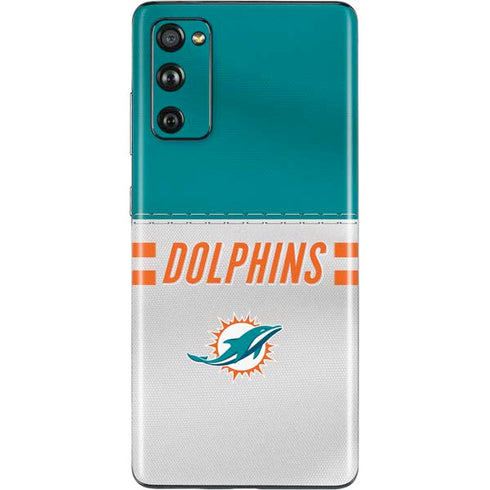 NFL Miami Dolphins White Striped Galaxy S20 Fan Edition Skin