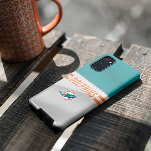 NFL Miami Dolphins White Striped Galaxy S20 Pro Case