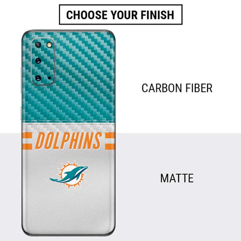 NFL Miami Dolphins White Striped Galaxy S20 Skin