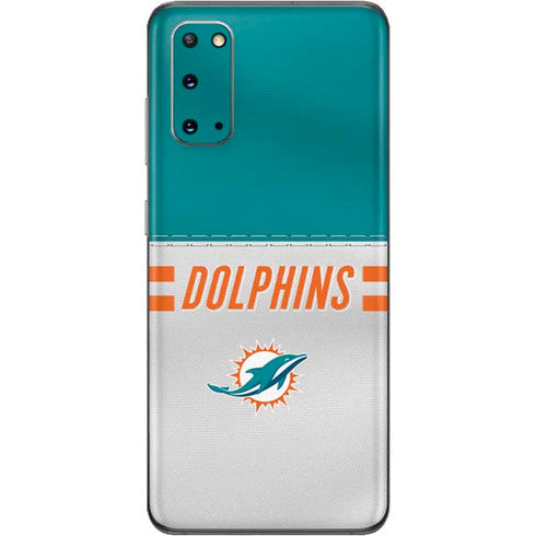 NFL Miami Dolphins White Striped Galaxy S20 Skin