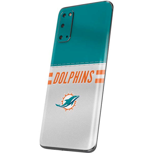 NFL Miami Dolphins White Striped Galaxy S20 Skin