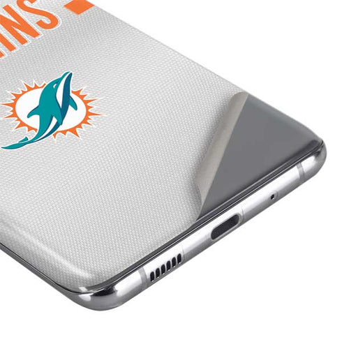 NFL Miami Dolphins White Striped Galaxy S20 Skin