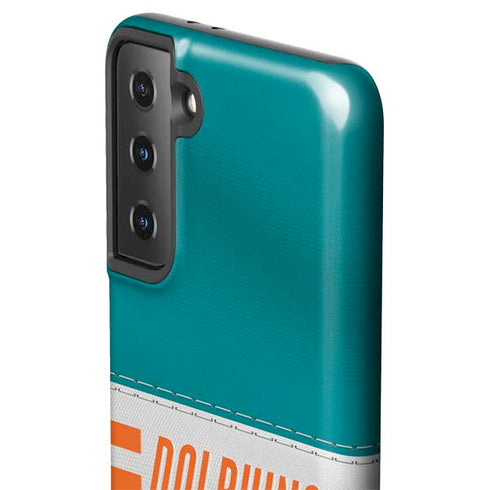 NFL Miami Dolphins White Striped Galaxy S21 Plus 5G Pro Case