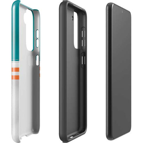 NFL Miami Dolphins White Striped Galaxy S21 Plus 5G Pro Case