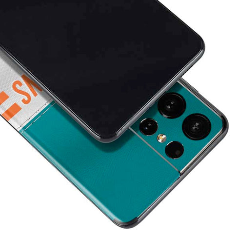 NFL Miami Dolphins White Striped Galaxy S21 Ultra 5G Skin