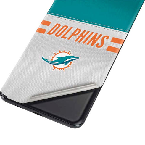 NFL Miami Dolphins White Striped Galaxy S21 Ultra 5G Skin