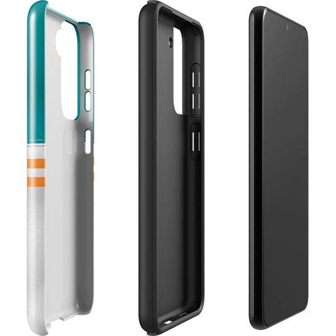 NFL Miami Dolphins White Striped Galaxy S22 Plus Pro Case