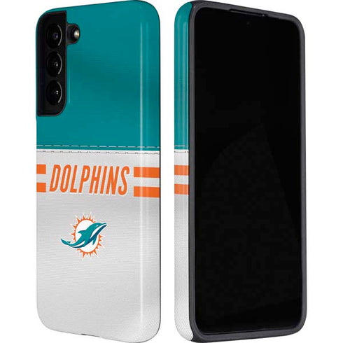 NFL Miami Dolphins White Striped Galaxy S22 Plus Pro Case