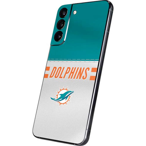 NFL Miami Dolphins White Striped Galaxy S22 Plus Skin