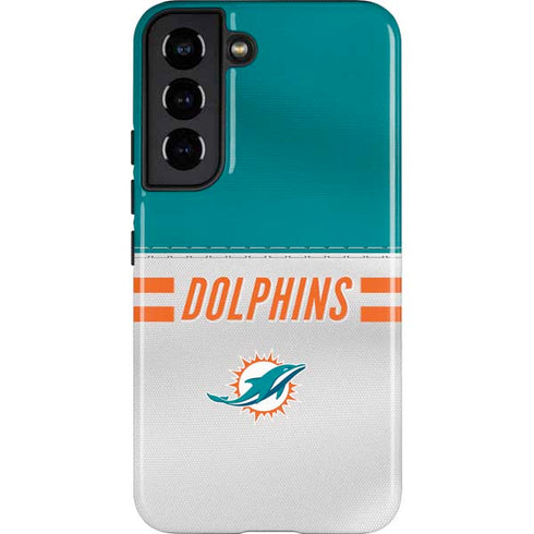 NFL Miami Dolphins White Striped Galaxy S22 Pro Case