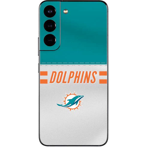 NFL Miami Dolphins White Striped Galaxy S22 Skin