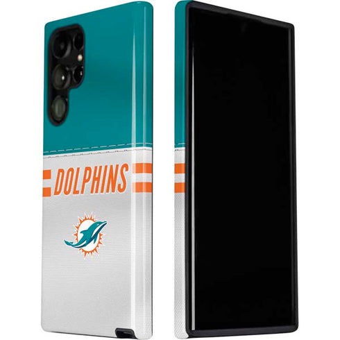 NFL Miami Dolphins White Striped Galaxy S22 Ultra Pro Case