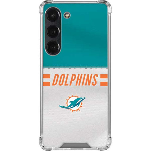 NFL Miami Dolphins White Striped Galaxy S23 Clear Case