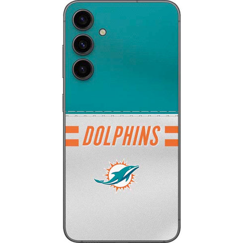 NFL Miami Dolphins White Striped Galaxy S23 FE Skin