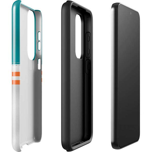 NFL Miami Dolphins White Striped Galaxy S23 Plus Pro Case