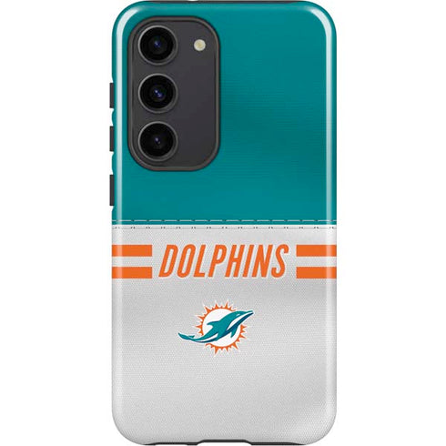 NFL Miami Dolphins White Striped Galaxy S23 Pro Case