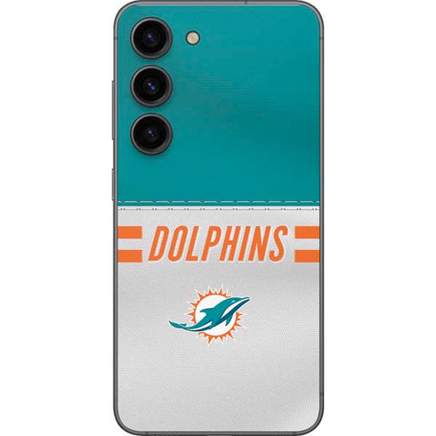 NFL Miami Dolphins White Striped Galaxy S23 Skin