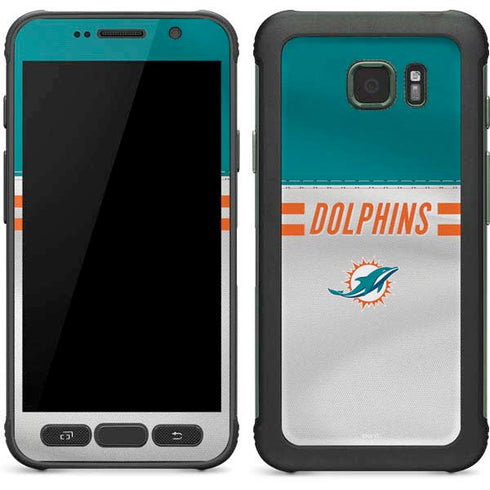 NFL Miami Dolphins White Striped Galaxy S7 Active Skin