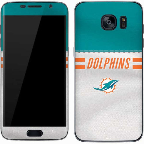 NFL Miami Dolphins White Striped Galaxy S7 Skin