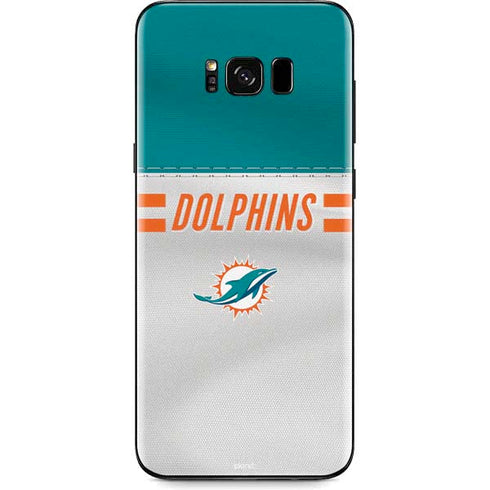 NFL Miami Dolphins White Striped Galaxy S8 Skin