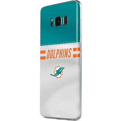 NFL Miami Dolphins White Striped Galaxy S8 Skin