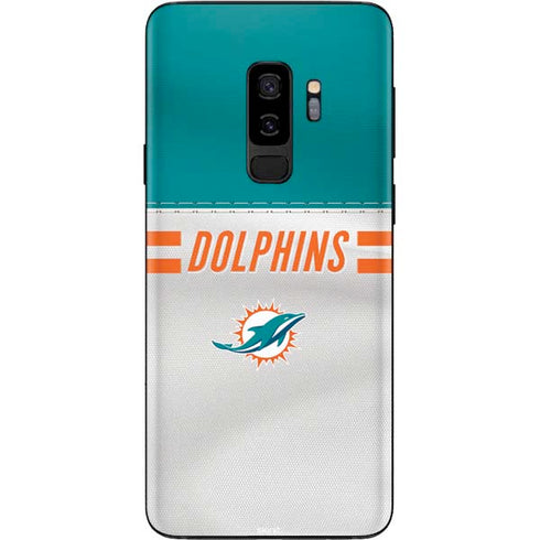 NFL Miami Dolphins White Striped Galaxy S9 Plus Skin