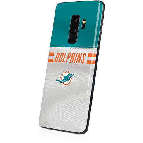 NFL Miami Dolphins White Striped Galaxy S9 Plus Skin
