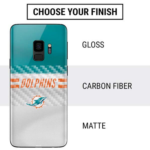 NFL Miami Dolphins White Striped Galaxy S9 Skin
