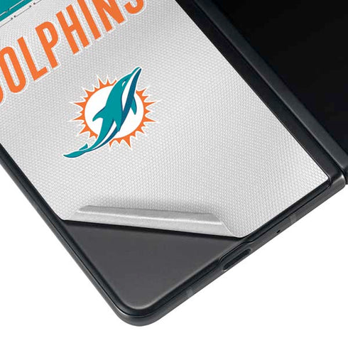 NFL Miami Dolphins White Striped Galaxy Z Fold4 5G Skin