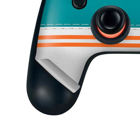 NFL Miami Dolphins White Striped Google Stadia Controller Skin
