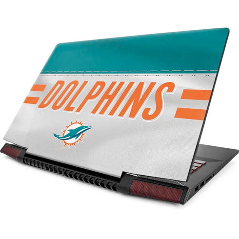 NFL Miami Dolphins White Striped Lenovo IdeaPad Skin