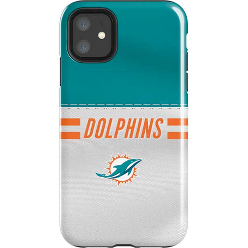 NFL Miami Dolphins White Striped iPhone 11 Impact Case