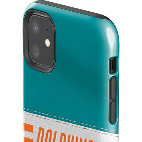 NFL Miami Dolphins White Striped iPhone 11 Impact Case