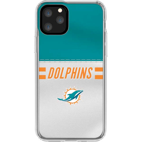 NFL Miami Dolphins White Striped iPhone 11 Pro Clear Case