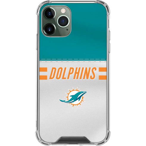 NFL Miami Dolphins White Striped iPhone 11 Pro Max Clear Case