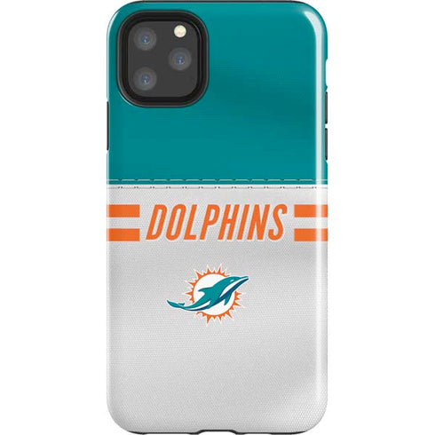 NFL Miami Dolphins White Striped iPhone 11 Pro Max Impact Case