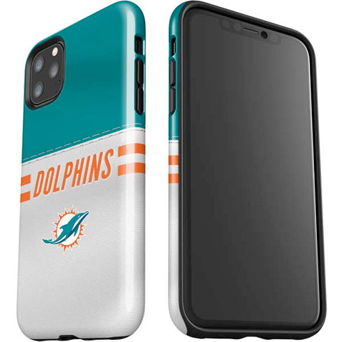 NFL Miami Dolphins White Striped iPhone 11 Pro Max Impact Case