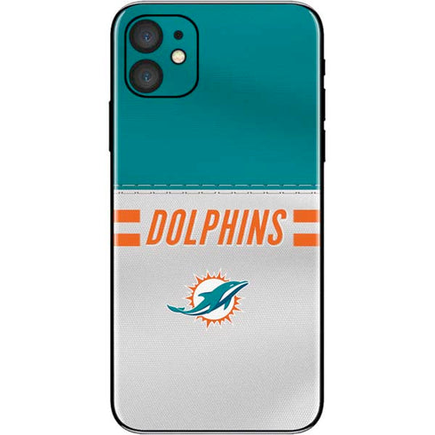NFL Miami Dolphins White Striped iPhone 11 Skin