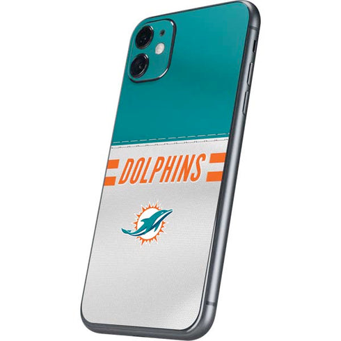 NFL Miami Dolphins White Striped iPhone 11 Skin