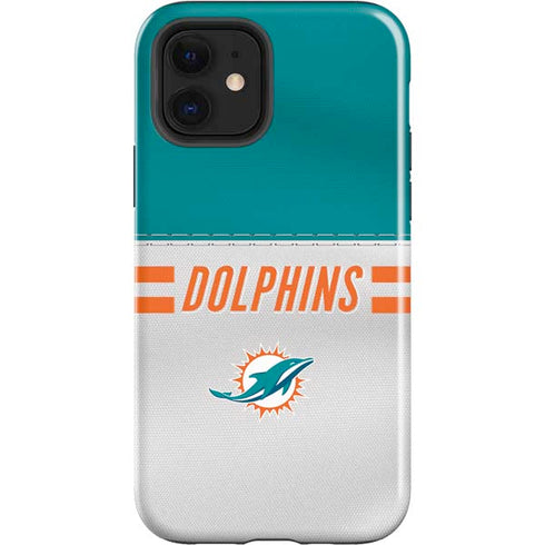 NFL Miami Dolphins White Striped iPhone 12 Impact Case