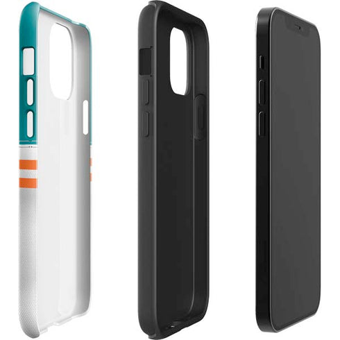 NFL Miami Dolphins White Striped iPhone 12 Impact Case
