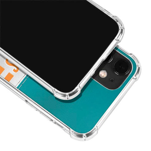 NFL Miami Dolphins White Striped iPhone 12 Mini Clear Case