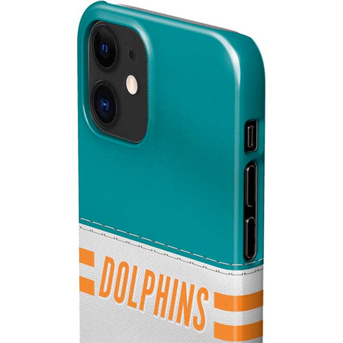 NFL Miami Dolphins White Striped iPhone 12 Mini Lite Case