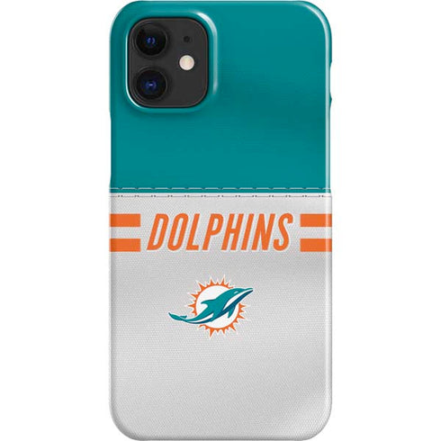 NFL Miami Dolphins White Striped iPhone 12 Mini Lite Case