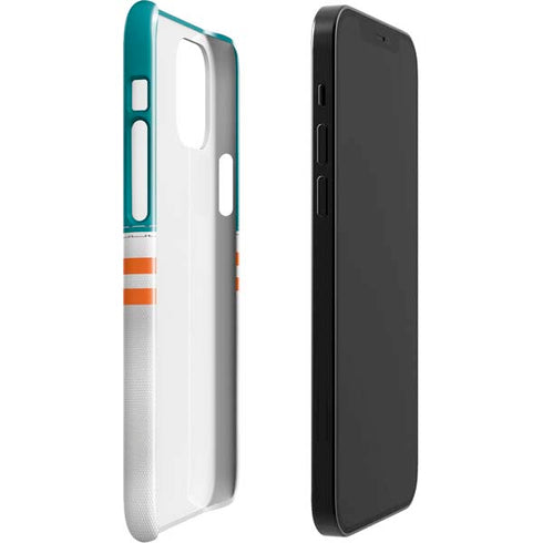 NFL Miami Dolphins White Striped iPhone 12 Mini Lite Case