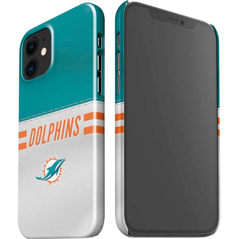 NFL Miami Dolphins White Striped iPhone 12 Mini Lite Case