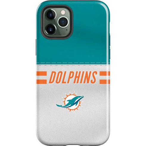 NFL Miami Dolphins White Striped iPhone 12 Pro Impact Case