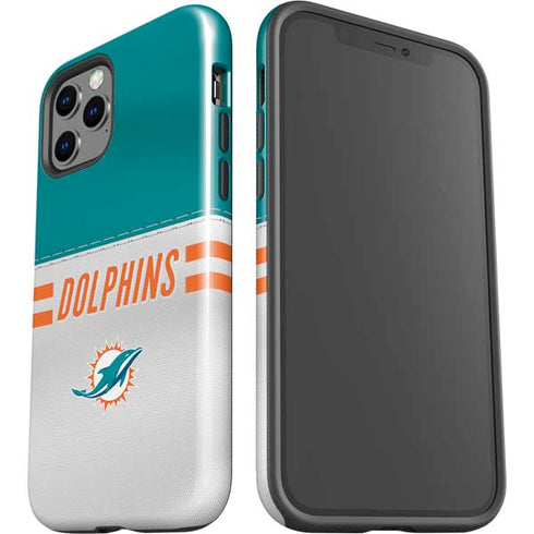 NFL Miami Dolphins White Striped iPhone 12 Pro Impact Case